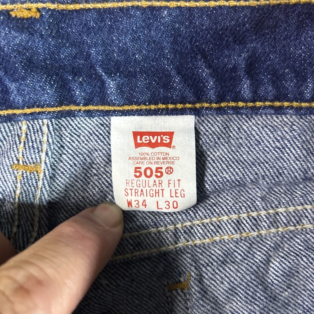 Vintage Levi's 505 Jeans Men's 34x30 Regular Fit Straight Leg Orange Tab 90s - Picture 4 of 9